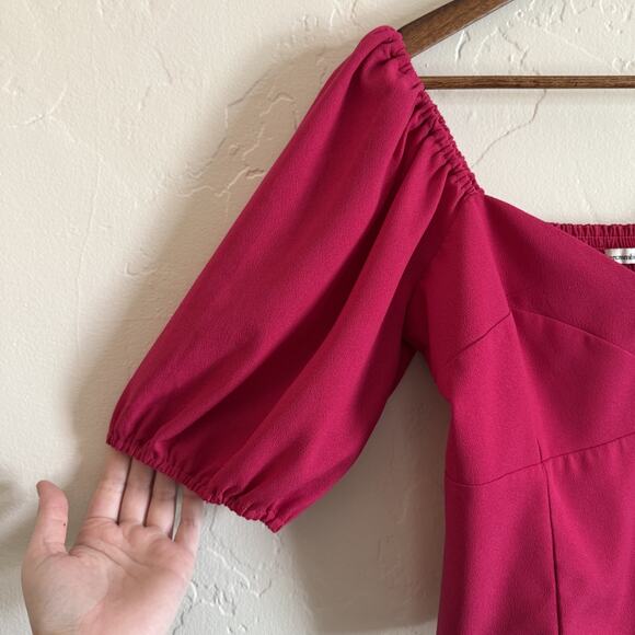 Abercrombie & Fitch Size Large Puff Sleeve Corset Sweetheart Top - Pink Smocked - Picture 3 of 10